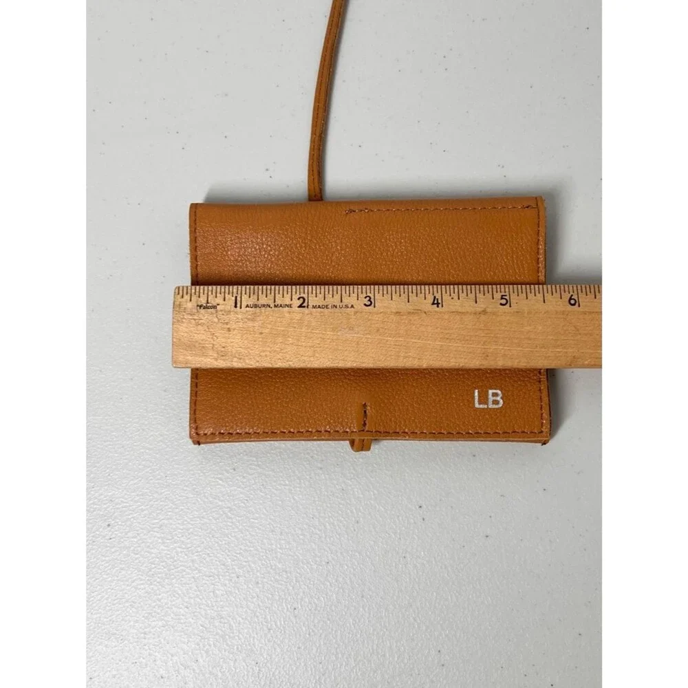 Mark & Graham Leather Charger Roll Up Camel Carry Case Unisex Monogrammed “LB”
